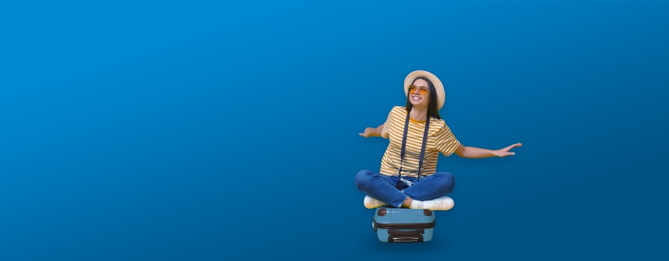 woman sitting above the trolley