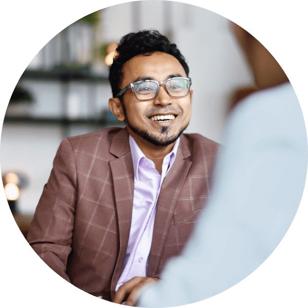 Smiling man in suit jacket