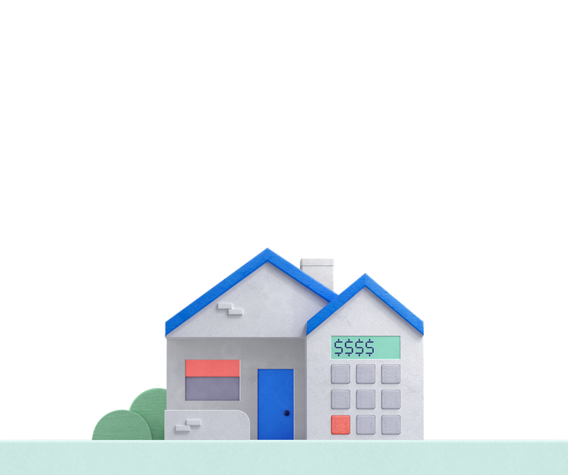A house decorated with a calculator.